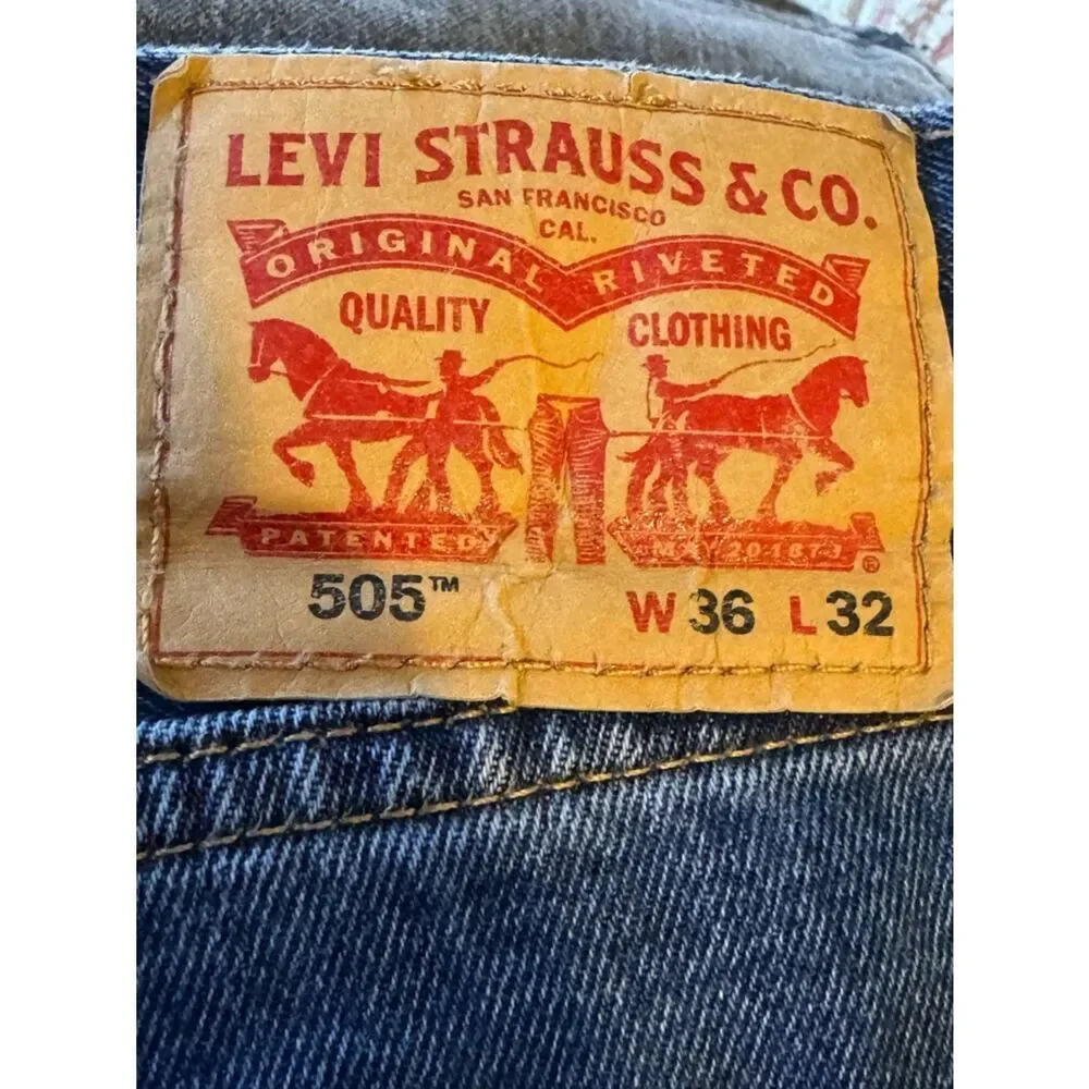 Levi's 505 Men's Regular Fit Jeans Sz 36x32